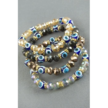 Nazar Taşlı Kristal Bileklik