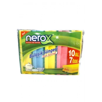 Nerox Bulaşık Süngeri Oluklu 10Lu -NRX-F551