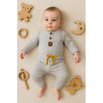 New Waffle Çıtlı Düğmeli 2li Mevsimlik Takım