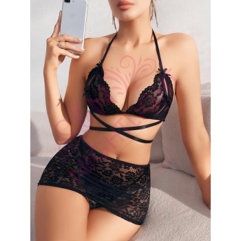 Nightlight Mini Etekli Bel Detaylı Fantazi Sütyen Külot Takım