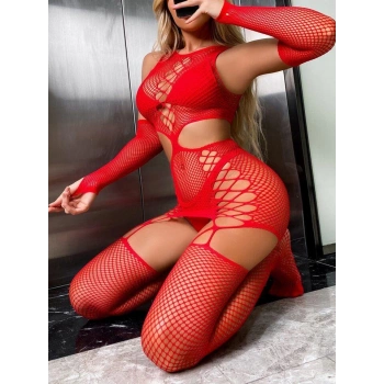 Nightlight Şerit Detaylı Fantazi Vücut Çorabı