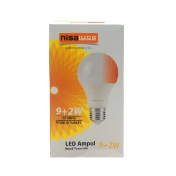 NİSALUCE EAMP-074/BK 9+2W E27 BEYAZ-KIRMIZI LED AMPUL (4887)
