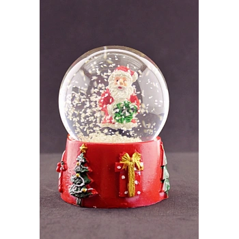 Noel Baba 2023  Merry Christmas Tasarımlı 9 cm Orta Boy Işıklı Kar Küresi 1B