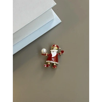 Noel Baba Broş - Kırmızı