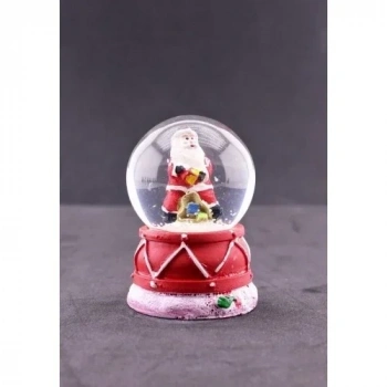 Noel Baba Hediye Torbası Mini Boy Işıklı Yılbaşı Kar Küresi 6.5 cm 5A