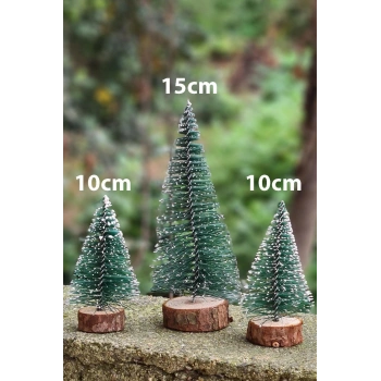 Noel Yılbaşı Ağacı 3 lü Mini Masa Üstü Yılbaşı Ağacı Seti 3 Ad