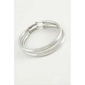 Noktalı Boru Halka Küpe 4 cm