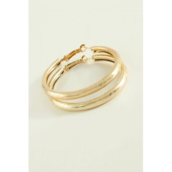 Noktalı Boru Halka Küpe 4,5 cm