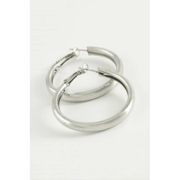 Noktalı Boru Halka Küpe 4,5 cm