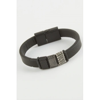 Noktalı Kaliteli Mıknatıslı Suni Deri Bileklik