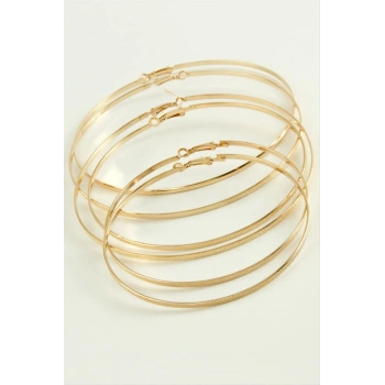 Noktalı Metal Halka Küpe 6 Adet