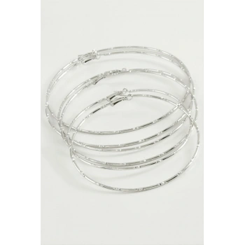 Noktalı Metal Halka Küpe 6 Adet