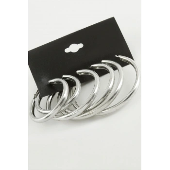 Noktalı Metal Halka Küpe 6 Adet