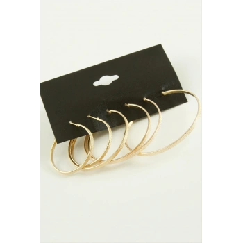 Noktalı Metal Halka Küpe 6 Adet