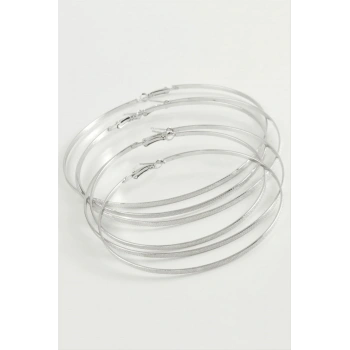 Noktalı Metal Halka Küpe 6 Adet