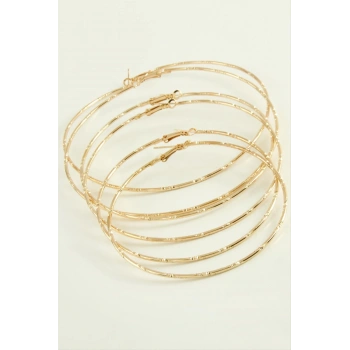 Noktalı Metal Halka Küpe 6 Adet