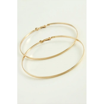 Noktalı Metal Halka Küpe 8 cm