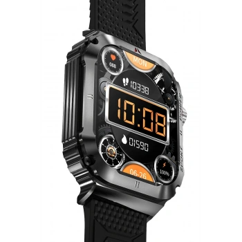 OD3 2.1 inç IPS Ekran IP68 Su Geçirmez Konuşma ve NFC Özellikli Akıllı Saat - Siyah