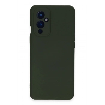 One Plus 9 Kılıf Nano içi Kadife Silikon - Koyu Yeşil