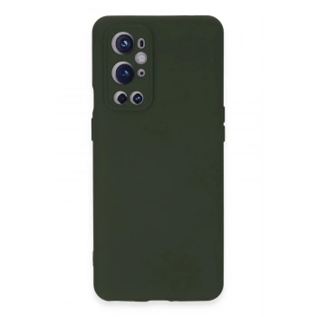 One Plus 9 Pro Kılıf Nano içi Kadife Silikon - Koyu Yeşil