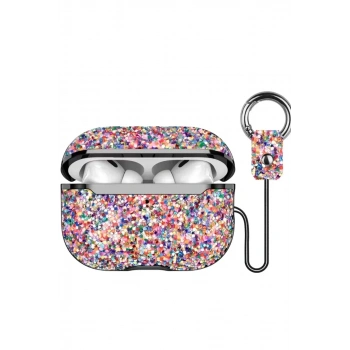 Onegif Apple Airpods Pro 2 (2.nesil) Bright Simli Airpods Kapak - Gold