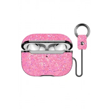 Onegif Apple Airpods Pro 2 (2.nesil) Bright Simli Airpods Kapak - Pembe