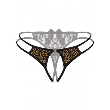  Önü Açık Büyük Beden Leopar Desenli Fantazi Bato Külot