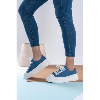 Ophelia Açık Kot Mavi Bağcıklı Spor Ayakkabı