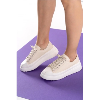 Ophelia Bej Bağcıklı Spor Ayakkabı