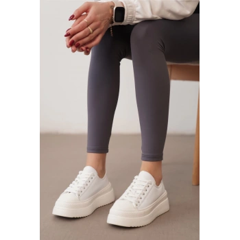 Ophelia Beyaz Bağcıklı Spor Ayakkabı