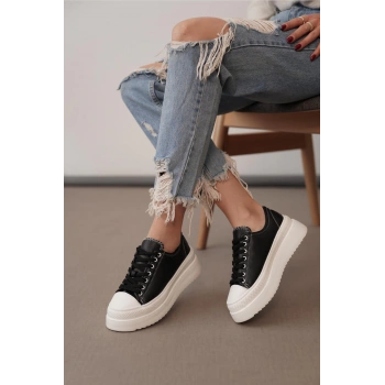 Ophelia Siyah Bağcıklı Spor Ayakkabı