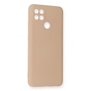 Oppo A15 Kılıf Nano içi Kadife Silikon - Pudra
