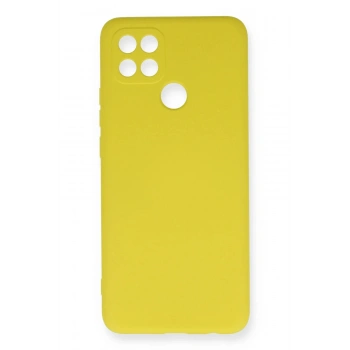 Oppo A15 Kılıf Nano içi Kadife Silikon - Sarı