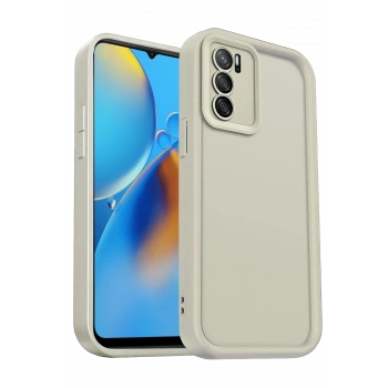 Oppo A16 Kılıf Viera Silikon - Krem