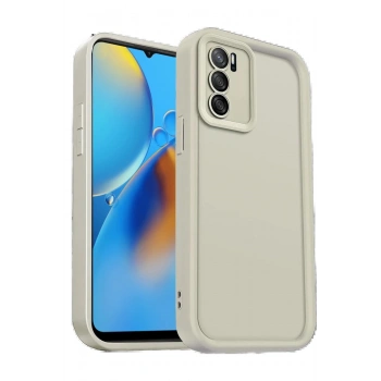 Oppo A16 Kılıf Viera Silikon - Krem