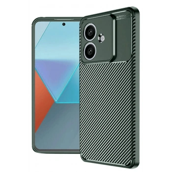 Oppo A3 Kılıf Auto Focus Karbon Kapak - Koyu Yeşil