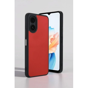 Oppo A38 Kılıf Aras Deri Kapak - Pudra