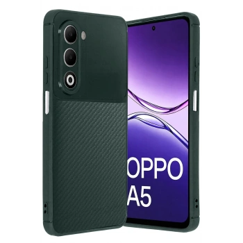 Oppo A5 4G Auto Focus Karbon Kapak - Koyu Yeşil