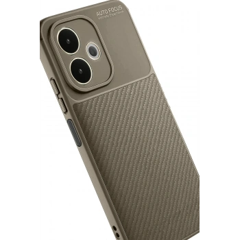 Oppo A5 Pro 4G Kılıf Auto Focus Karbon Kapak - Kahverengi