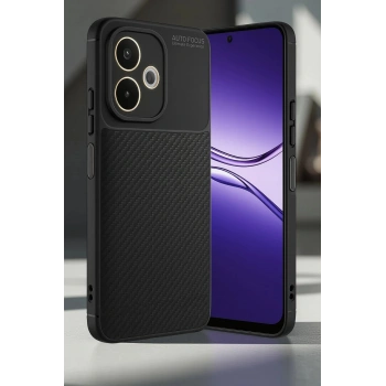 Oppo A5 Pro 4G Kılıf Auto Focus Karbon Kapak - Siyah