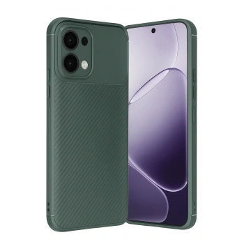 Oppo A6 Pro 4G Auto Focus Karbon Kapak - Koyu Yeşil