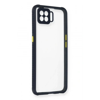 Oppo A73 Kılıf Miami Şeffaf Silikon - Lacivert