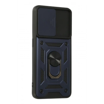 Oppo A74 4G Kılıf Pars Lens Yüzüklü Silikon - Lacivert