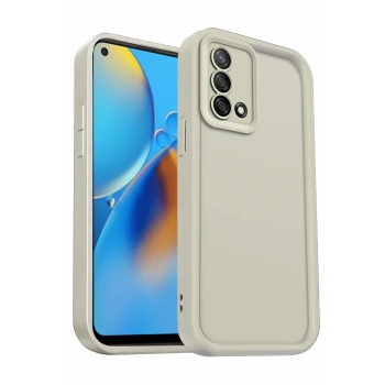 Oppo A74 4G Kılıf Viera Silikon - Krem