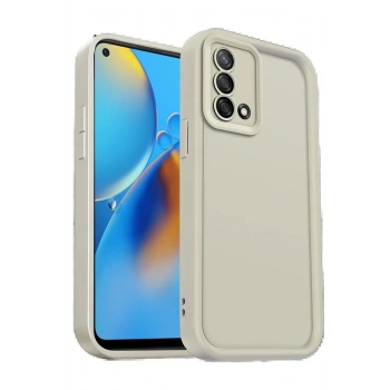 Oppo A74 4G Kılıf Viera Silikon - Krem