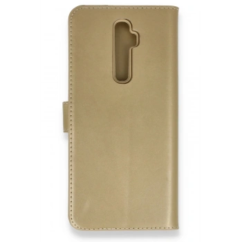 Oppo Reno 2Z Kılıf Trend S Plus Kapaklı Kılıf - Gold