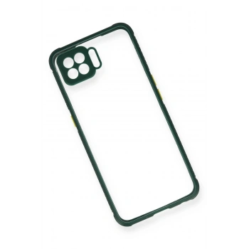 Oppo Reno 4 Lite Kılıf Miami Şeffaf Silikon - Koyu Yeşil
