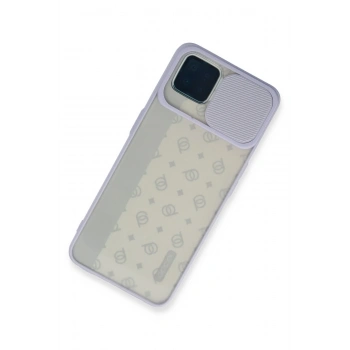 Oppo Reno 4 Lite Kılıf Palm Buzlu Kamera Sürgülü Silikon - Lila