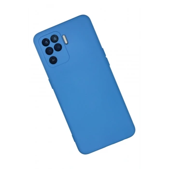 Oppo Reno 5 Lite Kılıf Nano içi Kadife Silikon - Mavi
