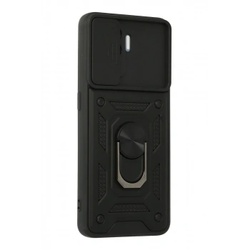 Oppo Reno 5 Lite Kılıf Pars Lens Yüzüklü Silikon - Siyah